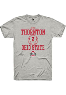 Bruce Thornton  Ohio State Buckeyes Ash Rally NIL Sport Icon Short Sleeve T Shirt