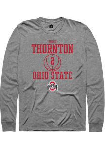 Bruce Thornton  Ohio State Buckeyes Graphite Rally NIL Sport Icon Long Sleeve T Shirt