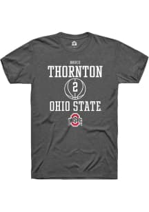 Bruce Thornton  Ohio State Buckeyes Dark Grey Rally NIL Sport Icon Short Sleeve T Shirt