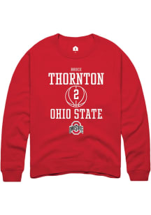 Bruce Thornton  Rally Ohio State Buckeyes Mens Red NIL Sport Icon Long Sleeve Crew Sweatshirt