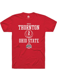 Bruce Thornton  Ohio State Buckeyes Red Rally NIL Sport Icon Short Sleeve T Shirt