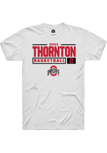 Bruce Thornton  Ohio State Buckeyes White Rally NIL Stacked Box Short Sleeve T Shirt