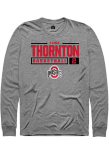 Bruce Thornton  Ohio State Buckeyes Graphite Rally NIL Stacked Box Long Sleeve T Shirt