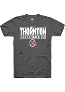 Bruce Thornton  Ohio State Buckeyes Dark Grey Rally NIL Stacked Box Short Sleeve T Shirt