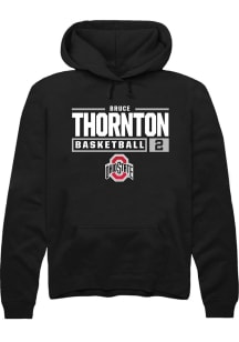 Bruce Thornton  Rally Ohio State Buckeyes Mens Black NIL Stacked Box Long Sleeve Hoodie