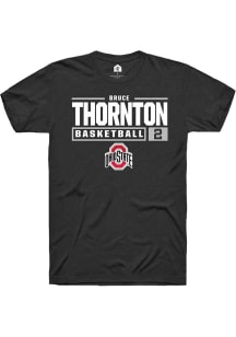 Bruce Thornton  Ohio State Buckeyes Black Rally NIL Stacked Box Short Sleeve T Shirt