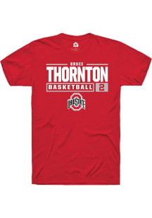 Bruce Thornton  Ohio State Buckeyes Red Rally NIL Stacked Box Short Sleeve T Shirt