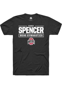 Caden Spencer  Ohio State Buckeyes Black Rally NIL Stacked Box Short Sleeve T Shirt