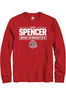 Caden Spencer  Ohio State Buckeyes Red Rally NIL Stacked Box Long Sleeve T Shirt