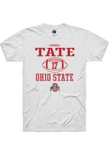 Carnell Tate  Ohio State Buckeyes White Rally NIL Sport Icon Short Sleeve T Shirt