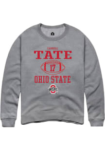Carnell Tate  Rally Ohio State Buckeyes Mens Graphite NIL Sport Icon Long Sleeve Crew Sweatshirt