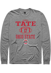 Carnell Tate  Ohio State Buckeyes Graphite Rally NIL Sport Icon Long Sleeve T Shirt