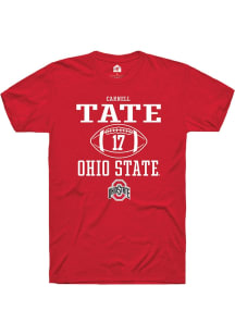 Carnell Tate  Ohio State Buckeyes Red Rally NIL Sport Icon Short Sleeve T Shirt