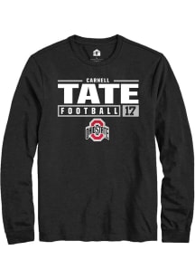 Carnell Tate  Ohio State Buckeyes Black Rally NIL Stacked Box Long Sleeve T Shirt
