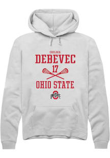 Chelsea Debevec  Rally Ohio State Buckeyes Mens White NIL Sport Icon Long Sleeve Hoodie