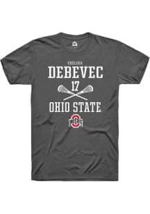 Chelsea Debevec  Ohio State Buckeyes Dark Grey Rally NIL Sport Icon Short Sleeve T Shirt