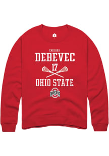 Chelsea Debevec  Rally Ohio State Buckeyes Mens Red NIL Sport Icon Long Sleeve Crew Sweatshirt