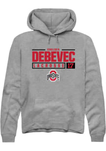 Chelsea Debevec  Rally Ohio State Buckeyes Mens Graphite NIL Stacked Box Long Sleeve Hoodie