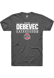 Chelsea Debevec  Ohio State Buckeyes Dark Grey Rally NIL Stacked Box Short Sleeve T Shirt