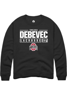 Chelsea Debevec  Rally Ohio State Buckeyes Mens Black NIL Stacked Box Long Sleeve Crew Sweatshirt
