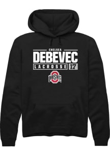 Chelsea Debevec  Rally Ohio State Buckeyes Mens Black NIL Stacked Box Long Sleeve Hoodie