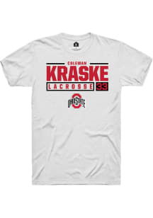 Coleman Kraske  Ohio State Buckeyes White Rally NIL Stacked Box Short Sleeve T Shirt