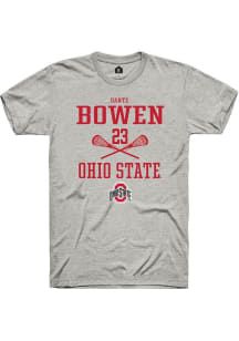 Dante Bowen  Ohio State Buckeyes Ash Rally NIL Sport Icon Short Sleeve T Shirt