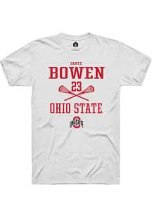 Dante Bowen  Ohio State Buckeyes White Rally NIL Sport Icon Short Sleeve T Shirt