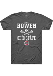 Dante Bowen  Ohio State Buckeyes Dark Grey Rally NIL Sport Icon Short Sleeve T Shirt