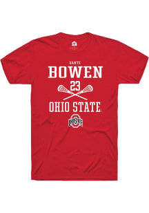 Dante Bowen  Ohio State Buckeyes Red Rally NIL Sport Icon Short Sleeve T Shirt