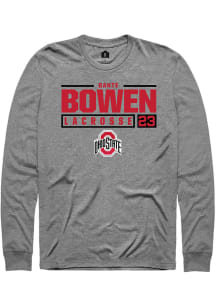 Dante Bowen  Ohio State Buckeyes Graphite Rally NIL Stacked Box Long Sleeve T Shirt