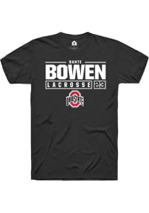 Dante Bowen  Ohio State Buckeyes Black Rally NIL Stacked Box Short Sleeve T Shirt