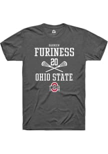 Darrien Furiness  Ohio State Buckeyes Dark Grey Rally NIL Sport Icon Short Sleeve T Shirt