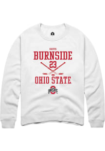 Davis Burnside  Rally Ohio State Buckeyes Mens White NIL Sport Icon Long Sleeve Crew Sweatshirt