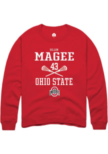 Dillon Magee  Rally Ohio State Buckeyes Mens Red NIL Sport Icon Long Sleeve Crew Sweatshirt