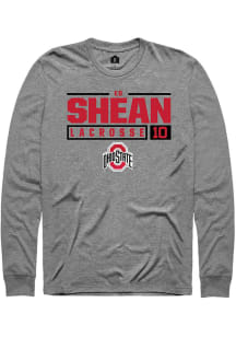 Ed Shean  Ohio State Buckeyes Graphite Rally NIL Stacked Box Long Sleeve T Shirt
