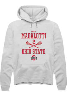 Emily Magalotti  Rally Ohio State Buckeyes Mens White NIL Sport Icon Long Sleeve Hoodie