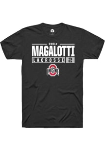 Emily Magalotti  Ohio State Buckeyes Black Rally NIL Stacked Box Short Sleeve T Shirt