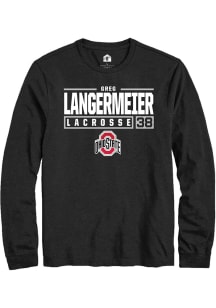 Greg Langermeier  Ohio State Buckeyes Black Rally NIL Stacked Box Long Sleeve T Shirt
