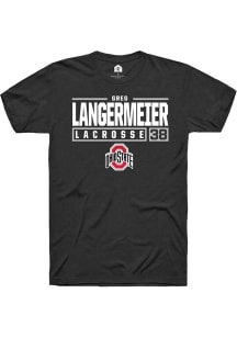 Greg Langermeier  Ohio State Buckeyes Black Rally NIL Stacked Box Short Sleeve T Shirt