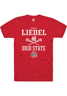 Griffin Liedel  Ohio State Buckeyes Red Rally NIL Sport Icon Short Sleeve T Shirt