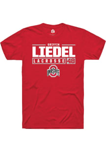 Griffin Liedel  Ohio State Buckeyes Red Rally NIL Stacked Box Short Sleeve T Shirt