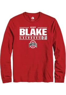Henry Blake  Ohio State Buckeyes Red Rally NIL Stacked Box Long Sleeve T Shirt