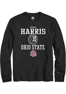 Hudson Harris  Ohio State Buckeyes Black Rally NIL Sport Icon Long Sleeve T Shirt