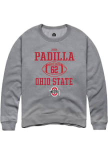 Josh Padilla  Rally Ohio State Buckeyes Mens Graphite NIL Sport Icon Long Sleeve Crew Sweatshirt
