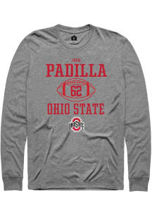 Josh Padilla  Ohio State Buckeyes Graphite Rally NIL Sport Icon Long Sleeve T Shirt