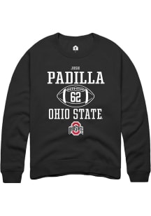 Josh Padilla  Rally Ohio State Buckeyes Mens Black NIL Sport Icon Long Sleeve Crew Sweatshirt