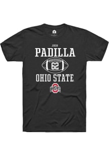 Josh Padilla  Ohio State Buckeyes Black Rally NIL Sport Icon Short Sleeve T Shirt