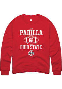 Josh Padilla  Rally Ohio State Buckeyes Mens Red NIL Sport Icon Long Sleeve Crew Sweatshirt
