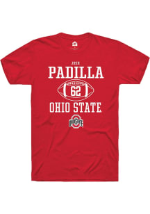 Josh Padilla  Ohio State Buckeyes Red Rally NIL Sport Icon Short Sleeve T Shirt